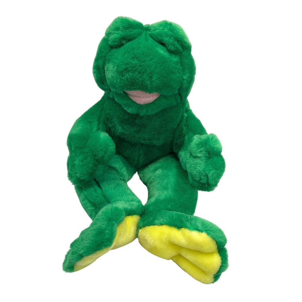 Vintage 1997 BAB Build-A-Bear Frog 18" Plush Green Yellow Floppy